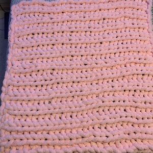 Baby pink chenille blanket